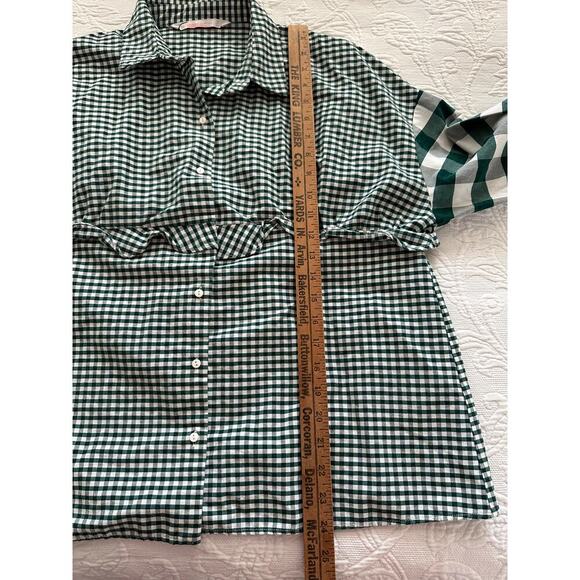 Zara Trafaluc Colection Women's Green White Checked Print Blouse Top Size L - Picture 11 of 11